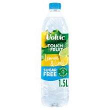 Volvic Touch of Fruit Sugar Free Lemon & Lime Natural Flavoured Water 1.5L (Pack of 6)