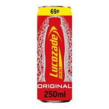 Lucozade Energy Drink Original 250ml Can (Pack of 24)