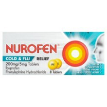 Nurofen Cold & Flu Relief 200mg/5mg Tablets 8 Tablets 25g (Pack of 6)