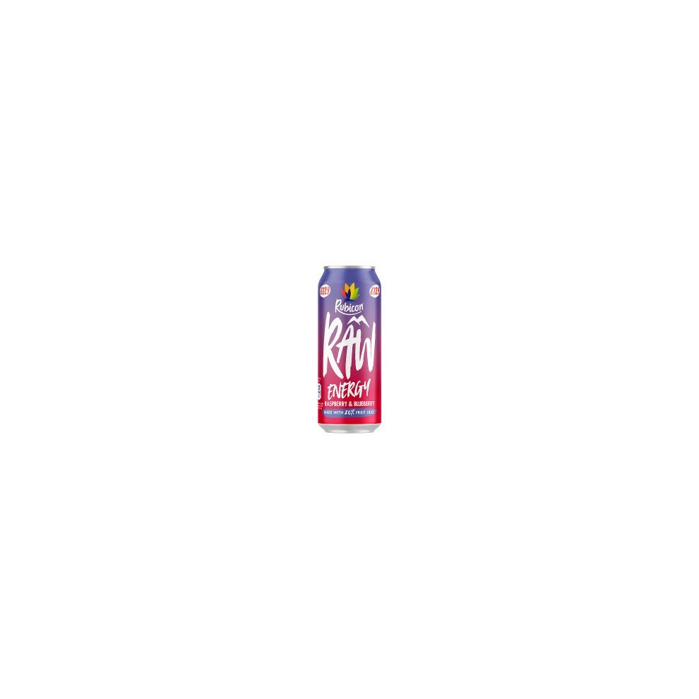 Rubicon Raw Energy Raspberry & Blueberry 500ml (Pack of 12)