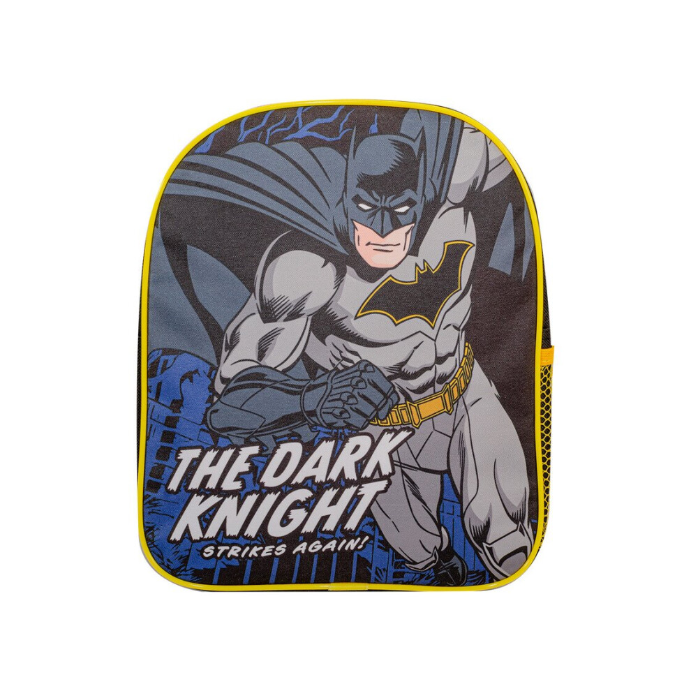 Kids Batman The Dark Knight Backpack Licensed Children Character Side Pocket Rucksack School Bag