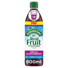 Robinsons Apple & Blackcurrant No Added Sugar Squash 900ml (Pack of 12)
