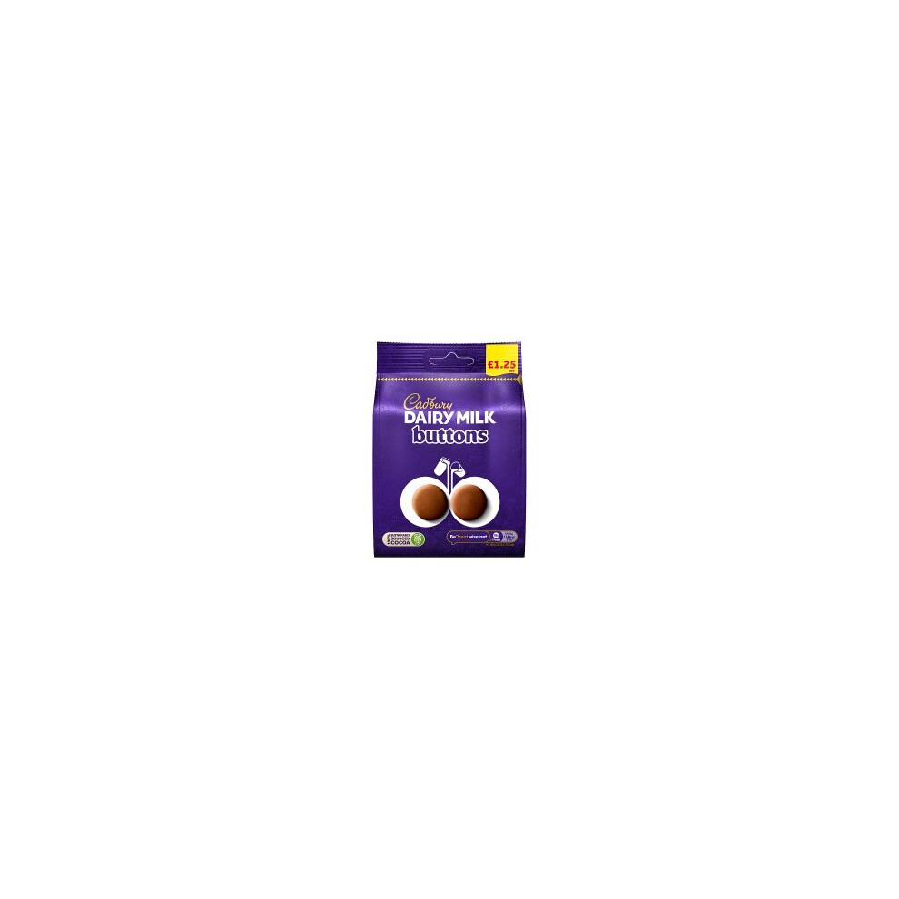 Cadbury Dairy Milk Buttons Chocolate Bag 95g (Pack of 10)