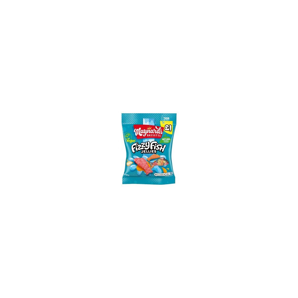 Maynards Bassetts Soft Jellies Fizzy Fish Sweets Bag 160g (Pack of 12)