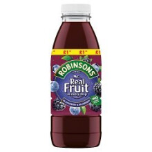 Robinsons Ready To Drink Blackberry & Blueberry Juice Drink  500ml (Pack of 12)