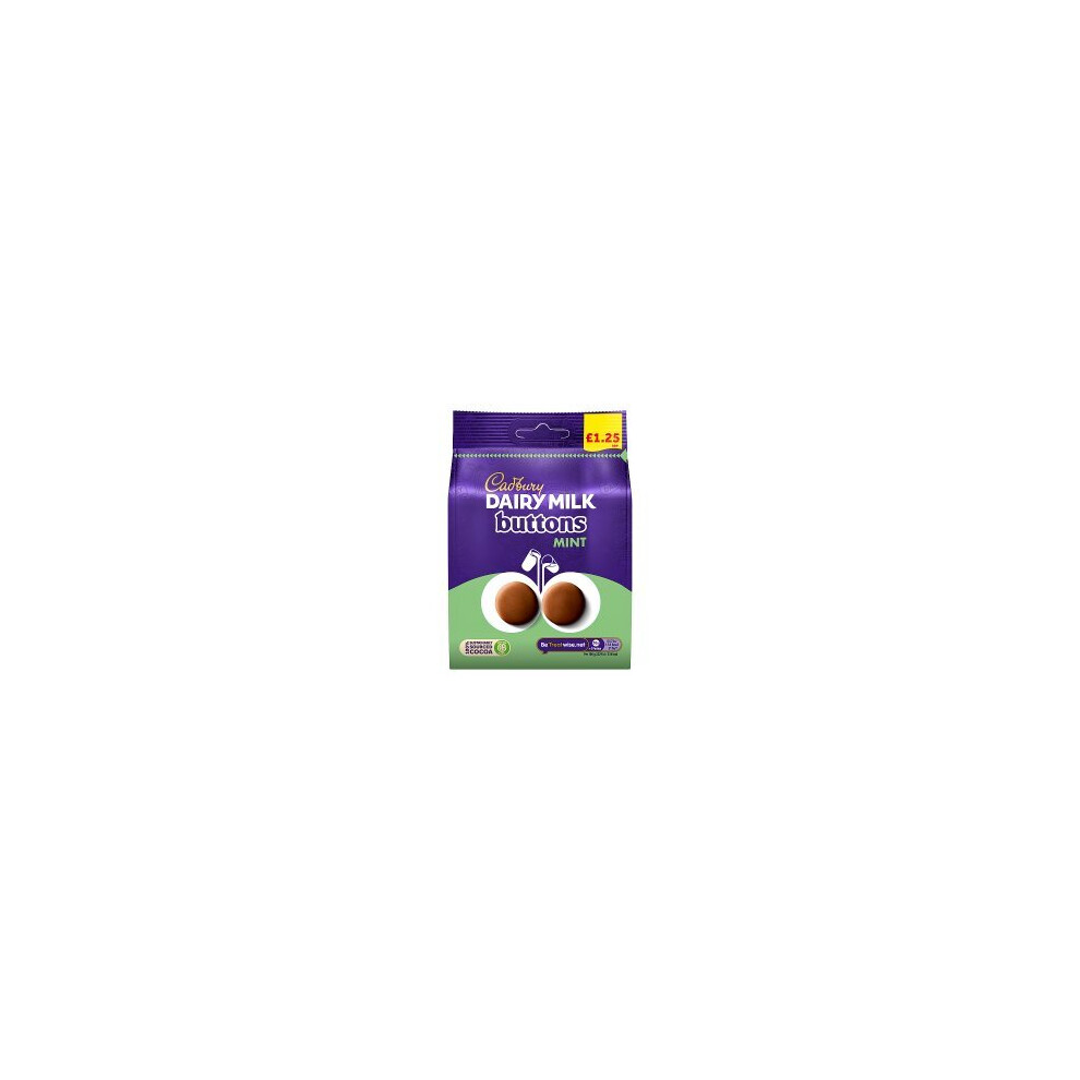 Cadbury Dairy Milk Buttons Mint Chocolate Bag 95g (Pack of 10)