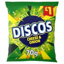 Discos Cheese & Onion Crisps 70g (Pack of 16)