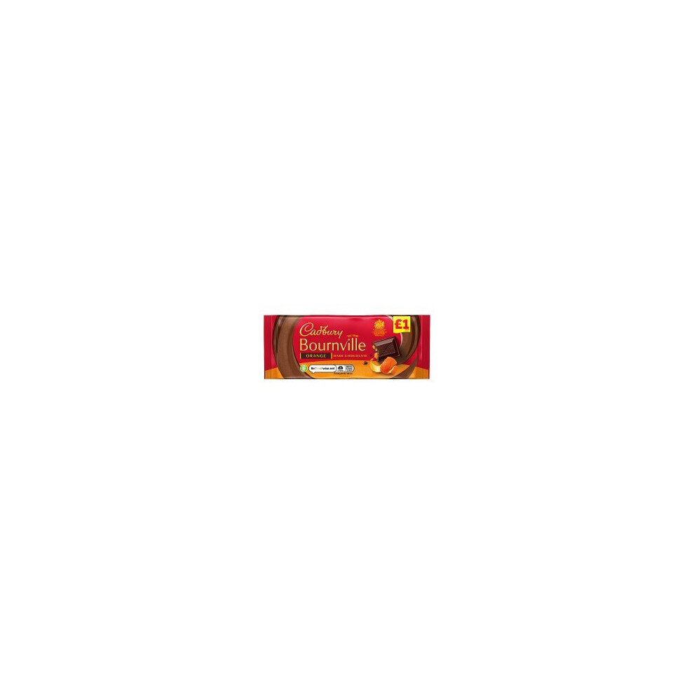 Cadbury Bournville Chocolate Bar 100G (Pack Of 18) Orange/Dark