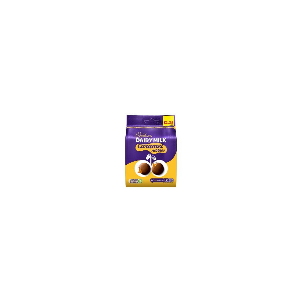 Cadbury Dairy Milk Caramel Nibbles Bag 95g (Pack of 10)