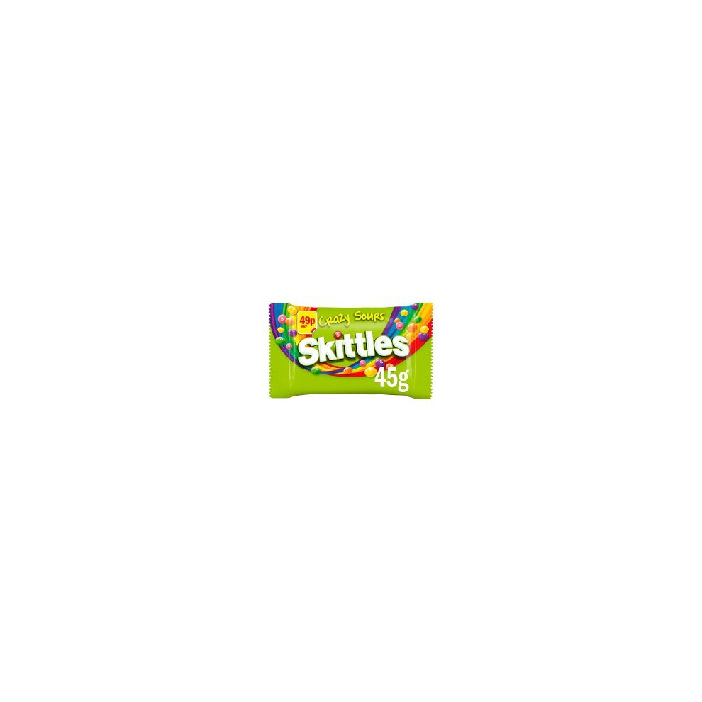 Skittles Crazy Sours Sweets  Bag 45g (Pack of 36)