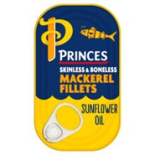 Princes Mackerel Fillets in Sunflower Oil 125g (Pack of 10)