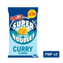 Batchelors Super Noodles Curry Flavour 90g (Pack of 8)