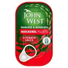 John West Mackerel Fillets in Tomato Sauce 125g (Pack of 10)