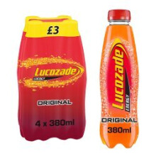 Lucozade Energy Drink Original 4x380ml (Pack of 6)
