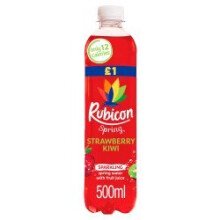 Rubicon Spring Strawberry Kiwi Flavoured Sparkling Spring Water 500ml (Pack of 12)