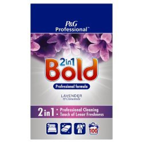 Bold Bold 2in1 Επαγγελματικό απορρυπαντικό σε σκόνη Λεβάντα & Καμομήλι 6.5kg 100 πλύσεις