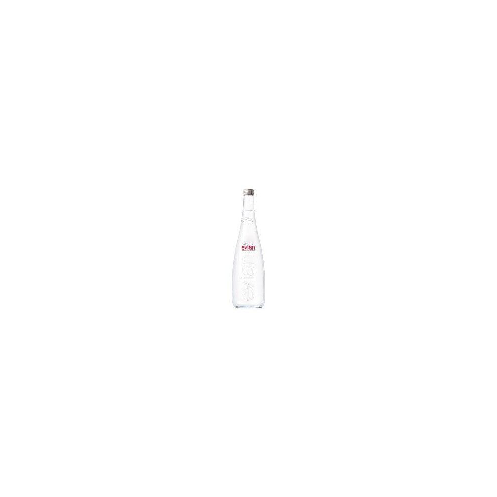 Evian Still Natural Mineral Water Glass Bottle 750Ml (Pack Of 12)