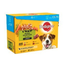 Pedigree Adult Wet Dog Food Pouches Mixed in Gravy 12 x 100g