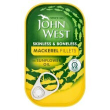 John West Mackerel Fillets in Sunflower Oil 125g (Pack of 10)