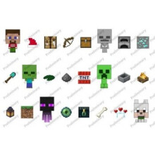Calendrier de l'Avent Mattel Minecraft Mob Head Minis avec figurines de jeux vid o pixelis es t tes g antes. Cadeau de collection pour les fan