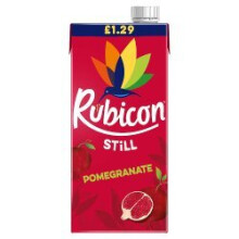 Rubicon Still Pomegranate Juice Drink 1L (Pack of 12) - Real Fruit Juice, Vitamin C, Allergen Free, Vegetarian/Vegan