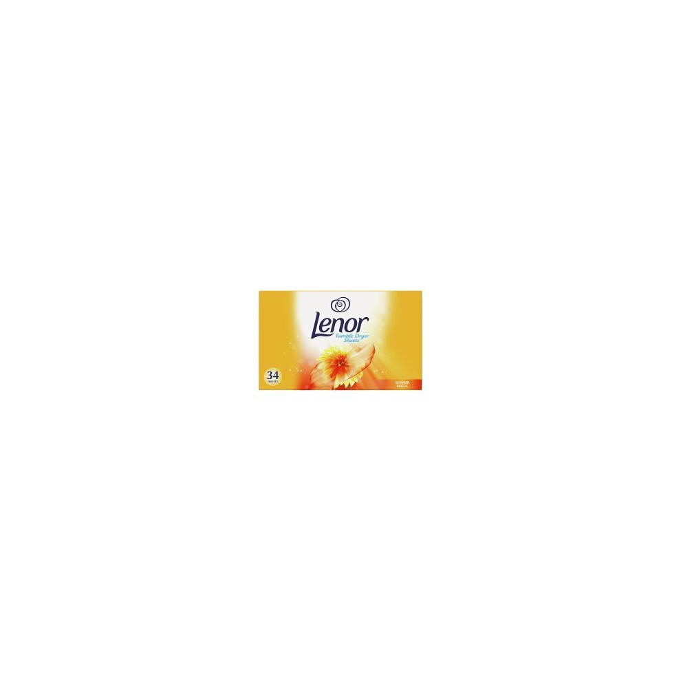 Lenor Fabric Tumble Dryer Sheets Summer Breeze 34 Sheets (Pack Of 6)