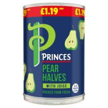 Princes Pear Halves with Juice 410g (Pack of 6)