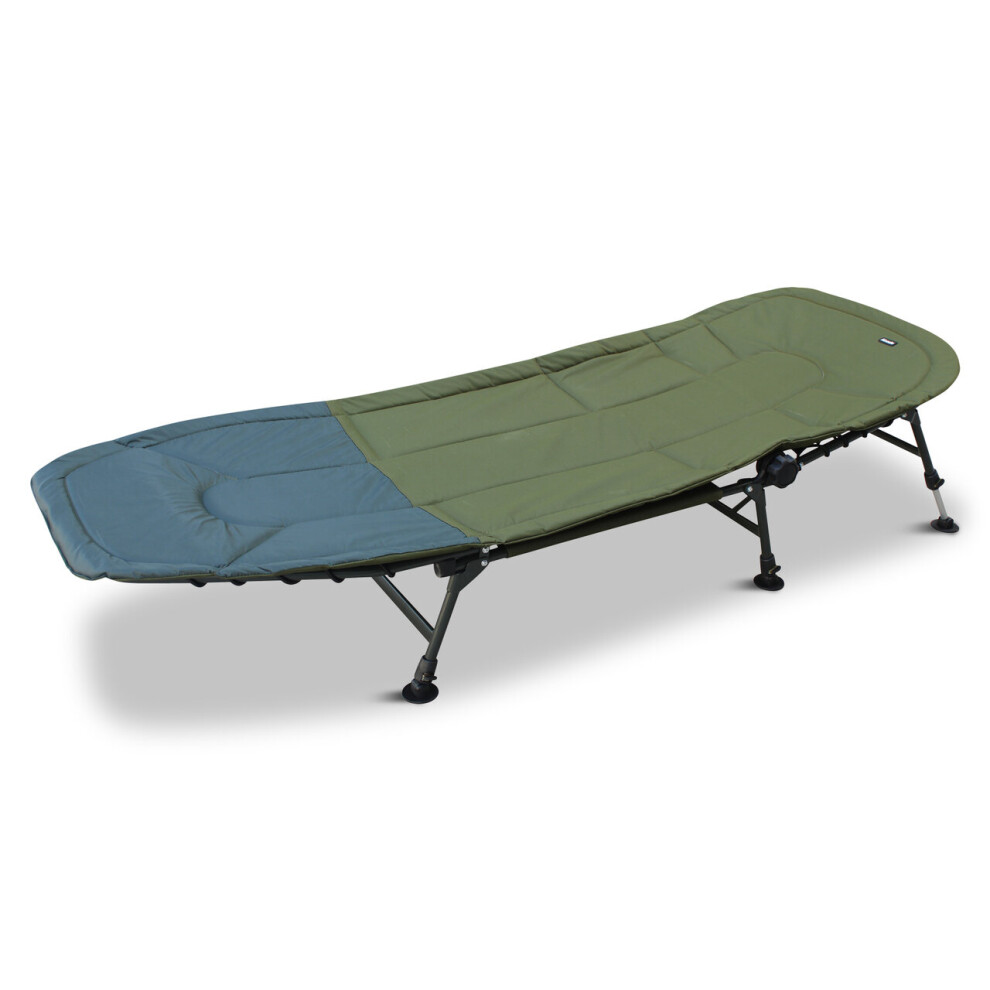 Abode Oxford Padded 6 Leg Carp Fishing Bed Chair Camping Bedchair Bed