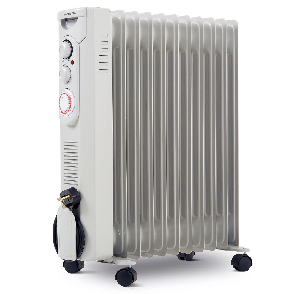 (2500W, Grey) NETTA Oil Filled Radiator Heater with Thermostat