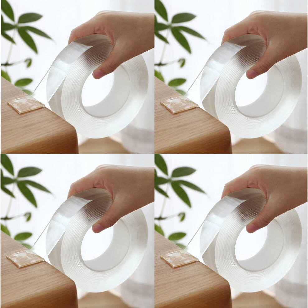 4 Clear Nano Gel Tape Strong Double Sided Hard As Nails Adhesive Tape 5060950103034