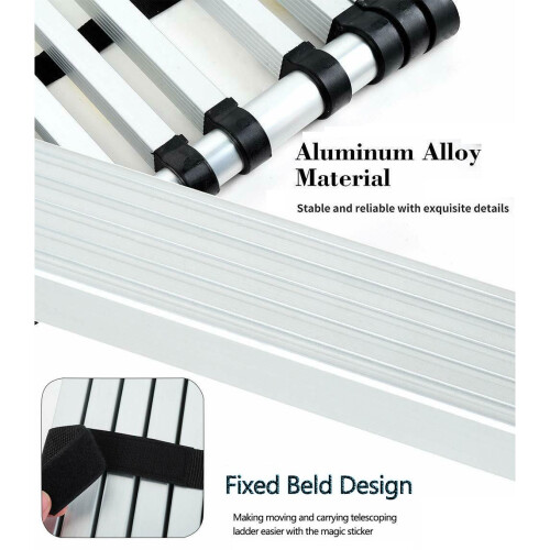 2.6M Extendable Aluminium Telescopic Ladder DIY Tool Max Load 150KG 2