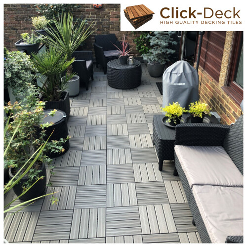 (Grey, 144x Composite Decking Tiles) Composite Decking Tiles on OnBuy