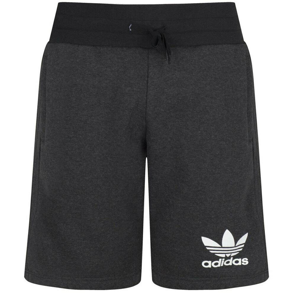 (Black - S18359, M) Men Adidas Shorts Fleece Fabric Knee Length Pant