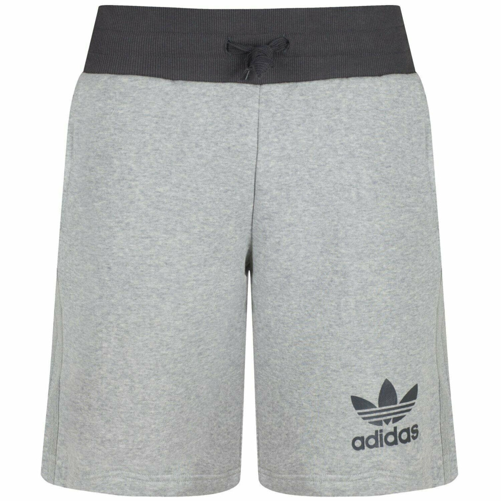(Grey - S89961, M) Men Adidas Shorts Fleece Fabric Knee Length Pant