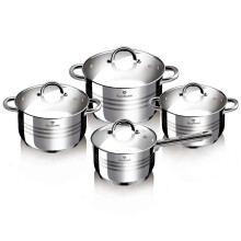 Blaumann Gourmet Line 8Pc Cookware Set Stainless Steel Pots Pans Induction Set
