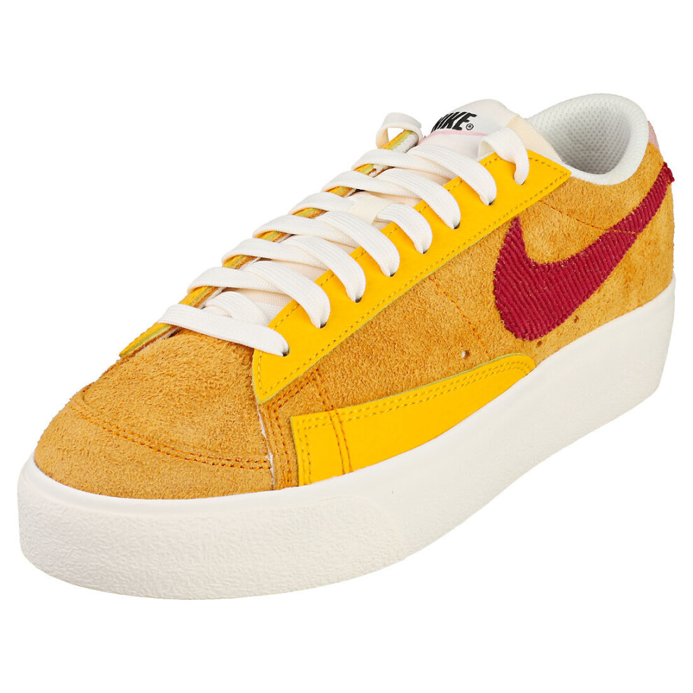 Nike Blazer Low Platform Womens Fashion Trainers in Sunset Maroon - Size 9 UK