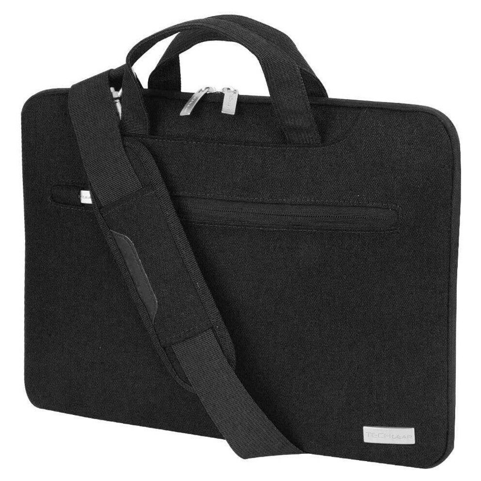 Techgear Case For 15" - 15.6" Laptops, Portable Multi-Function Laptop Case With Adjustable Shoulder Strap, Luggage Strap &...