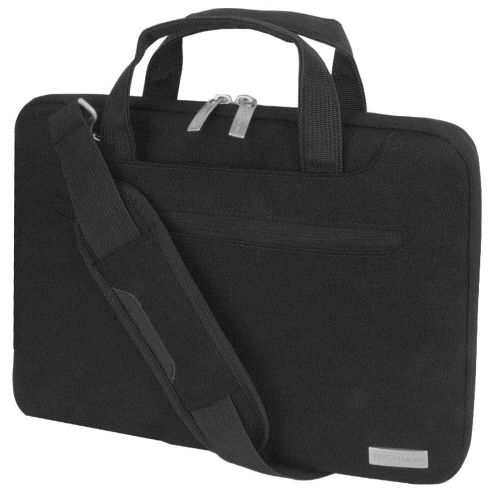 Techgear Case For 12.8" - 13.3" Laptops, Portable Multi-Function Laptop Case With Adjustable Shoulder Strap, Luggage Strap &...