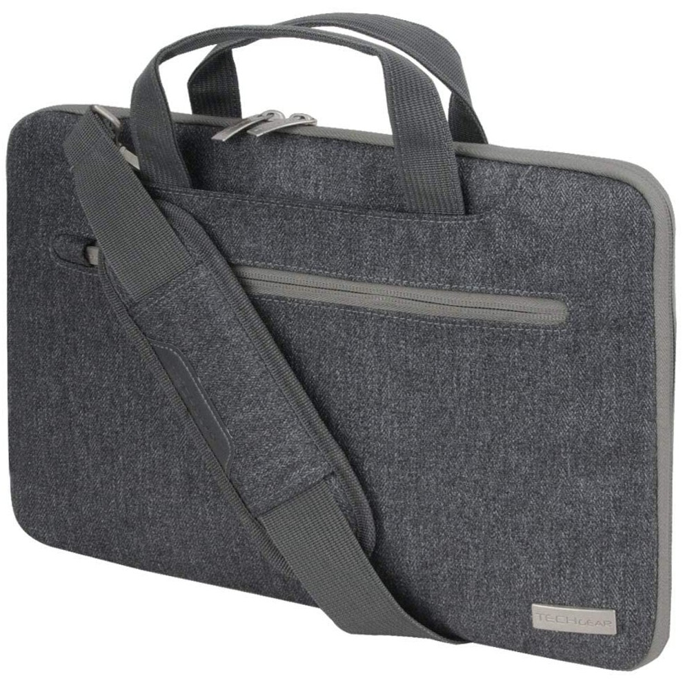 Techgear Case For 12.8" - 13.3" Laptops, Portable Multi-Function Laptop Case With Adjustable Shoulder Strap, Luggage Strap &...