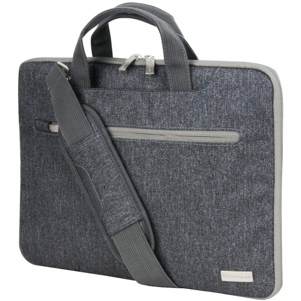 Techgear Case For 14" - 14.6" Laptops, Portable Multi-Function Laptop Case With Adjustable Shoulder Strap, Luggage Strap &...