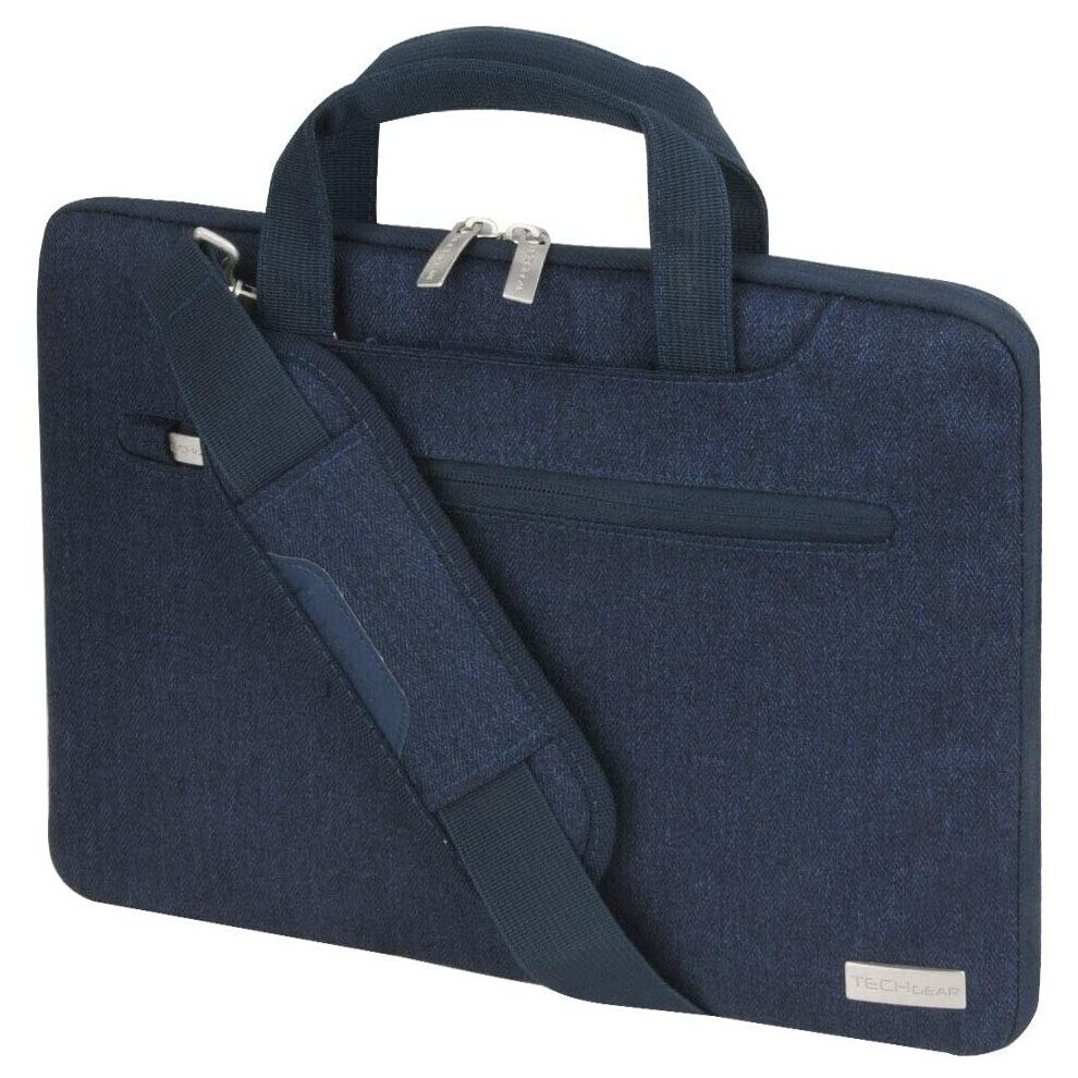 Techgear Case For 12.8" - 13.3" Laptops, Portable Multi-Function Laptop Case With Adjustable Shoulder Strap, Luggage Strap &...