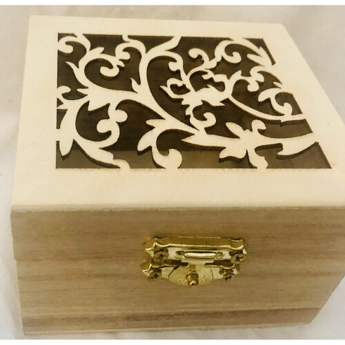 Disney Small handmade wooden box with carving 2