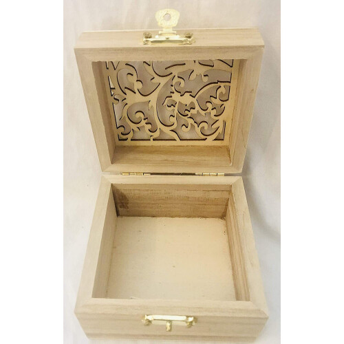 Disney Small handmade wooden box with carving 1