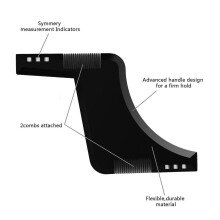 (Black) 2 Pack Beard Shaping Comb Symmetric Beards Shaper Styling Trim Template Facial Hair Grooming Tool