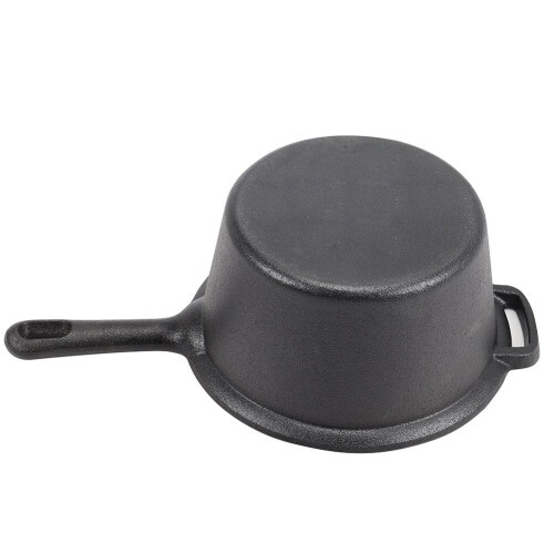 Living And Home Cast Iron Deep Pan Saucepan Cookware Stew Pot Frying Cooking Kitchen with Lid 2