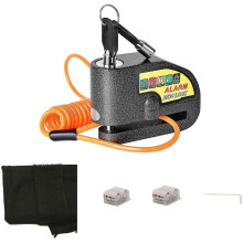 (Black) Disc Brake Lock With 110bd Alarm Motorcycle Anti Theft Security Wheel Disk Lock