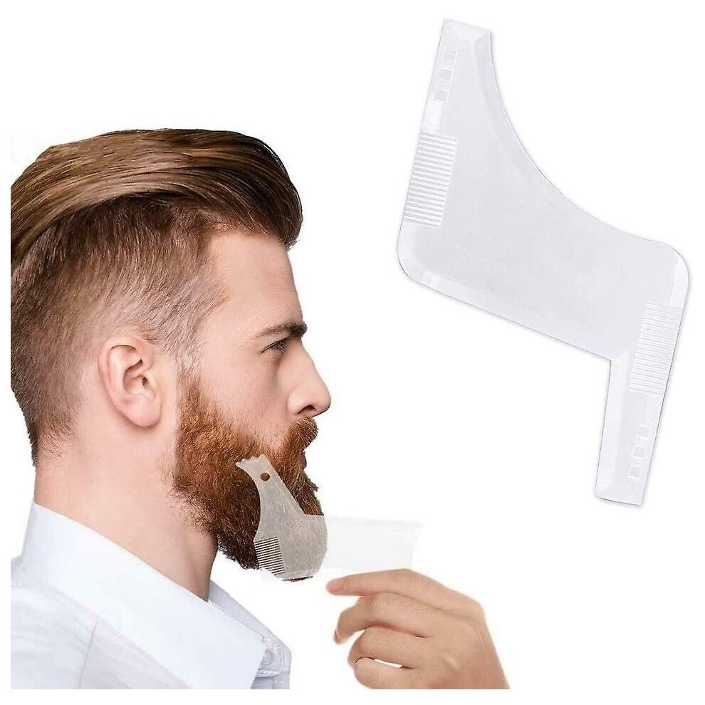 Unisex Not,Specified (Transparent) 2 Pack Beard Shaping Comb Symmetric Beards Shaper Styling Trim Template Facial Hair Grooming Tool