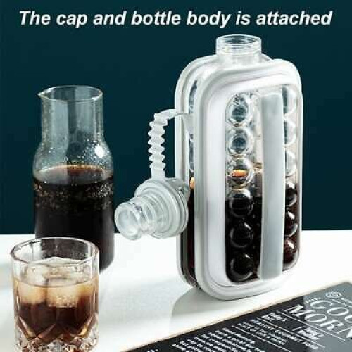 2-σε-1 Μούχλα μπάλας πάγου Ice Cube Maker Ice Tray Mould Leakproof Cap 2