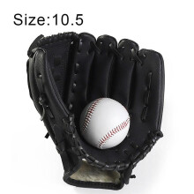 (Black, 10.5 inch) Baseball Glove Left Hand Softball Mitt Outdoor Sports Training Glove For Youth Adult Kids