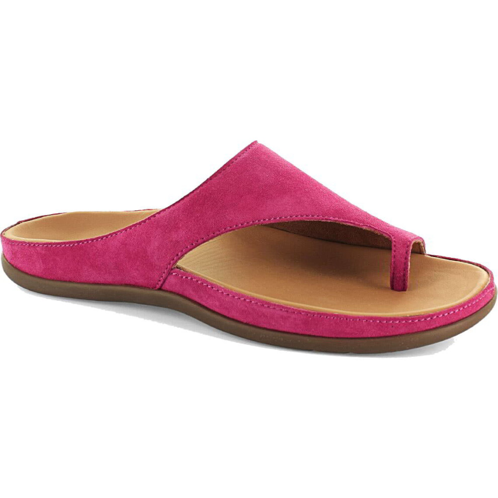 (Magenta, UK 4) Strive Capri Womens Ladies Red Orthotic Footbed Toe Post Sandals